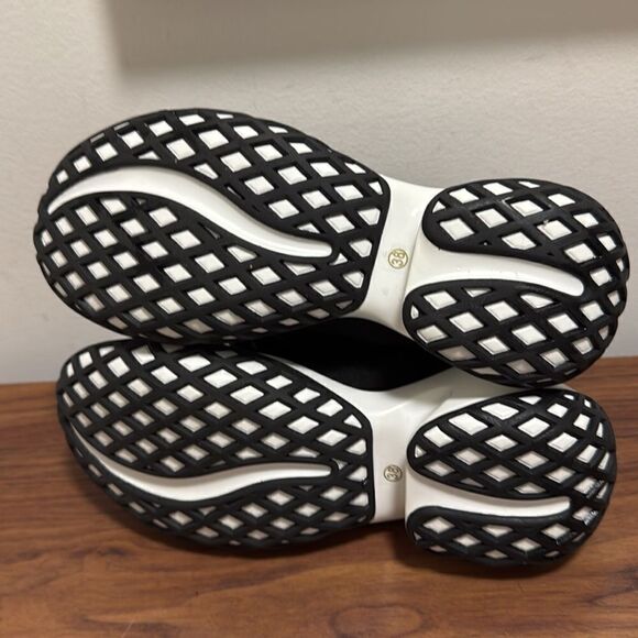 Fashionable Mesh & Neoprene Black Sneaker with Crystal Embellished Buckle. - Picture 8 of 9